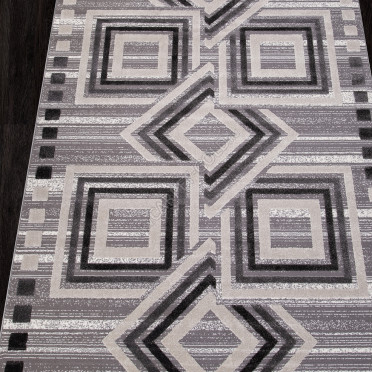 Ковер QP015 - WHITE / D.GRAY - Прямоугольник - коллекция ECLIPSE