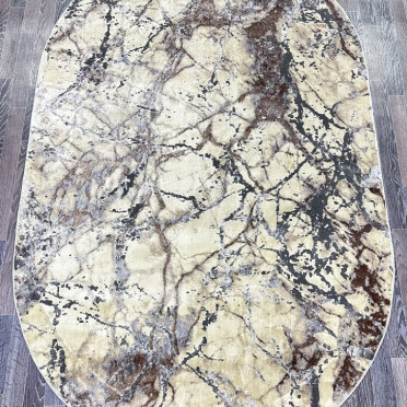 Ковер турецкий Lisa AA608A IVORY ANTRASITовальный