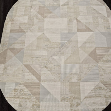 Ковер F416AD - BEIGE / L.BROWN - Овал - коллекция AFINA