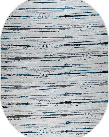Ковер турецкий 38462A Kleopatra овальный (Полипропилен, синий, серый)