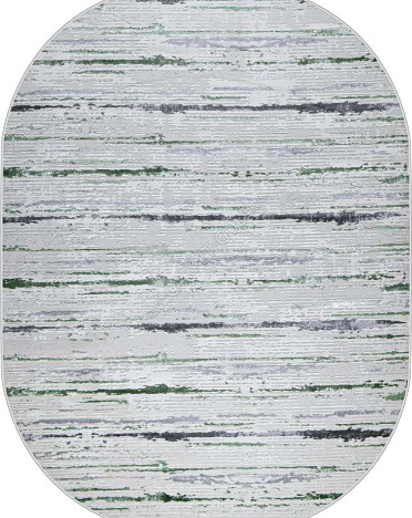 Ковер турецкий 38462A Kleopatra овальный (Полипропилен, зеленый, серый)