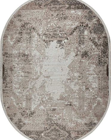 Ковер турецкий овальный 36950A Sanat Viscon (полиэстер хит сет, бежевый)