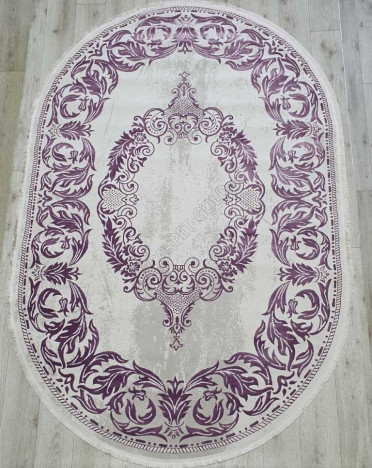 Ковер турецкий 36567A Amatis Lux овальный (Акрил, фиолетовый, серый)