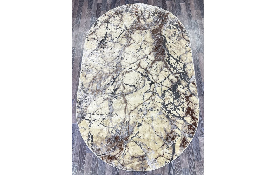 Ковер турецкий Lisa AA608A IVORY ANTRASITовальный